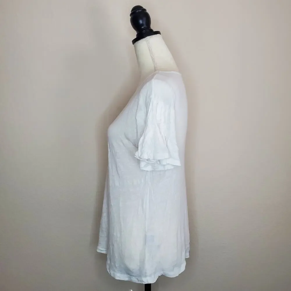 J. Crew Linen Bell Sleeve Top Small